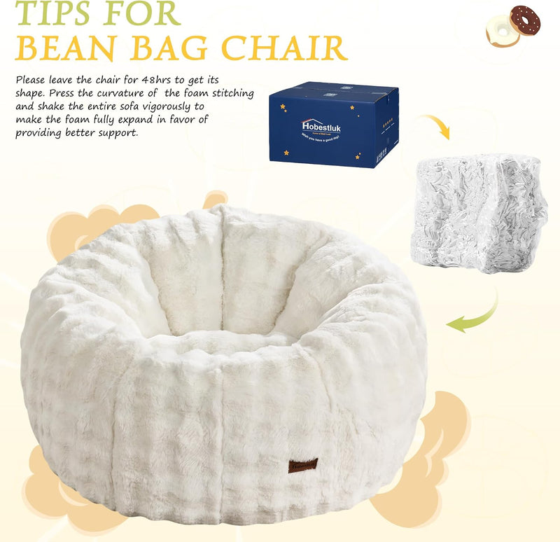 Large Beanbag Chair for Adults Donut-Shaped Oversized Sofa