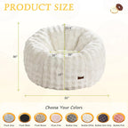 Large Beanbag Chair for Adults Donut-Shaped Oversized Sofa