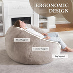 Large Beanbag Chair for Adults Donut-Shaped Oversized Sofa