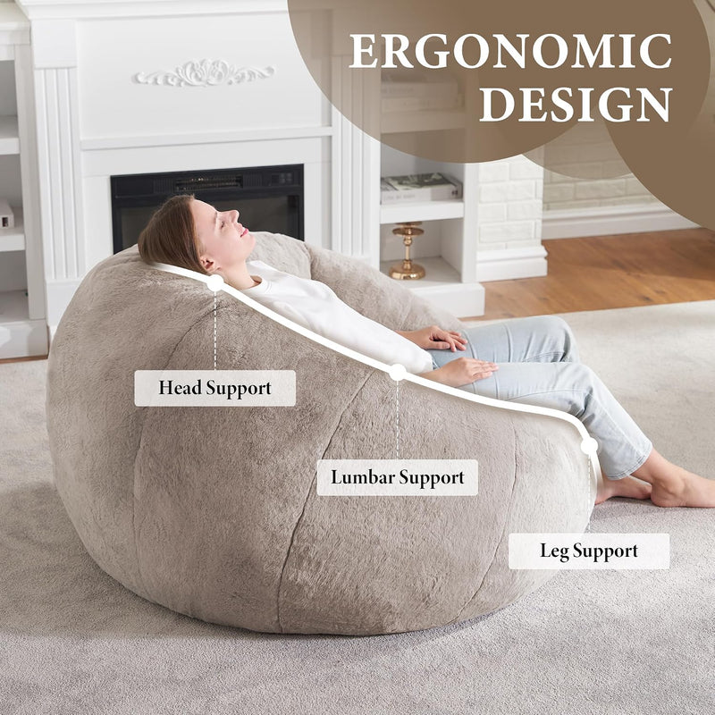 Large Beanbag Chair for Adults Donut-Shaped Oversized Sofa