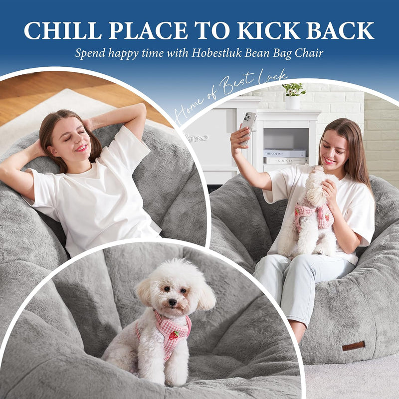 Large Beanbag Chair for Adults Donut-Shaped Oversized Sofa