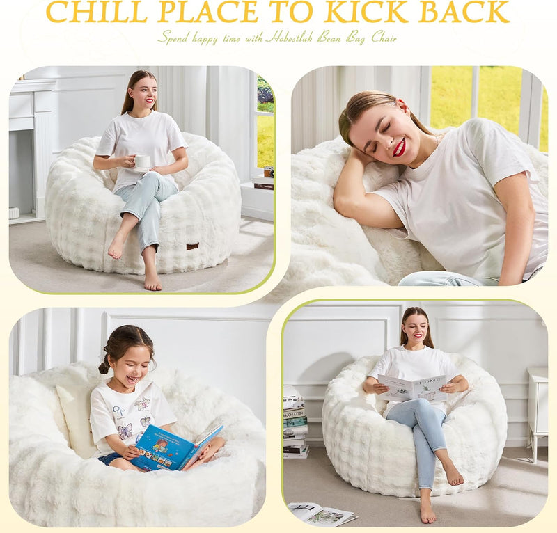 Large Beanbag Chair for Adults Donut-Shaped Oversized Sofa