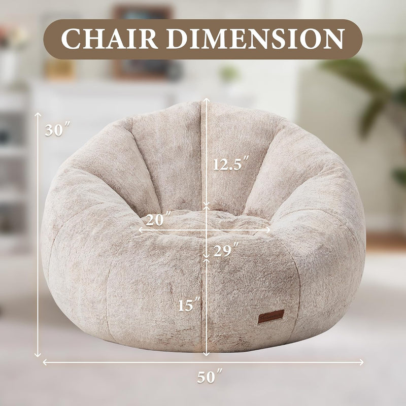 Large Beanbag Chair for Adults Donut-Shaped Oversized Sofa