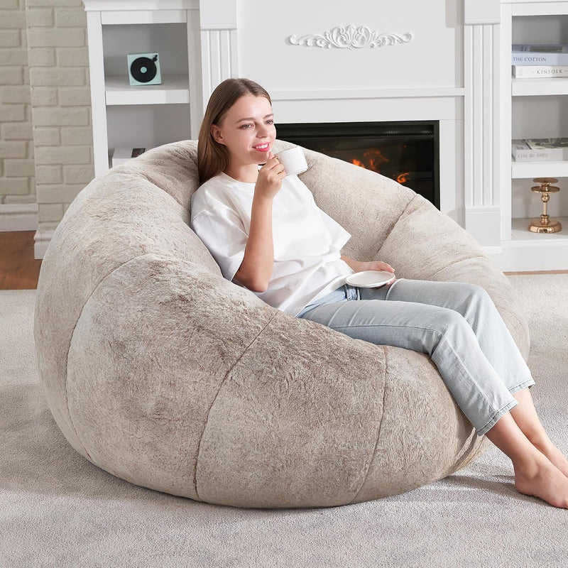 Large Beanbag Chair for Adults Donut-Shaped Oversized Sofa
