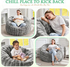 Large Beanbag Chairs for Adults Donut-Shaped Plush Sofa