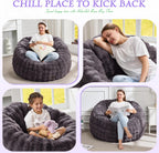 Large Beanbag Chairs for Adults Donut-Shaped Plush Sofa