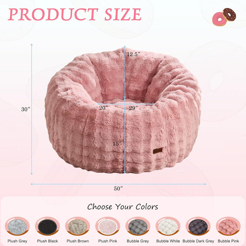 Large Beanbag Chairs for Adults Donut-Shaped Plush Sofa