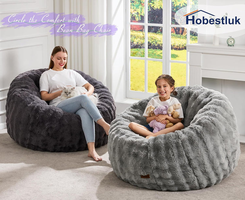 Large Beanbag Chairs for Adults Donut-Shaped Plush Sofa