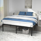 Large Bed Frame Sturdy Metal with Steel Slat
