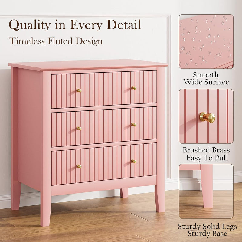 Large Bedside Table Bedroom 3 Drawer Chest