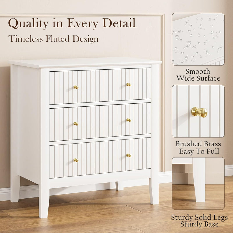 Large Bedside Table Bedroom 3 Drawer Chest
