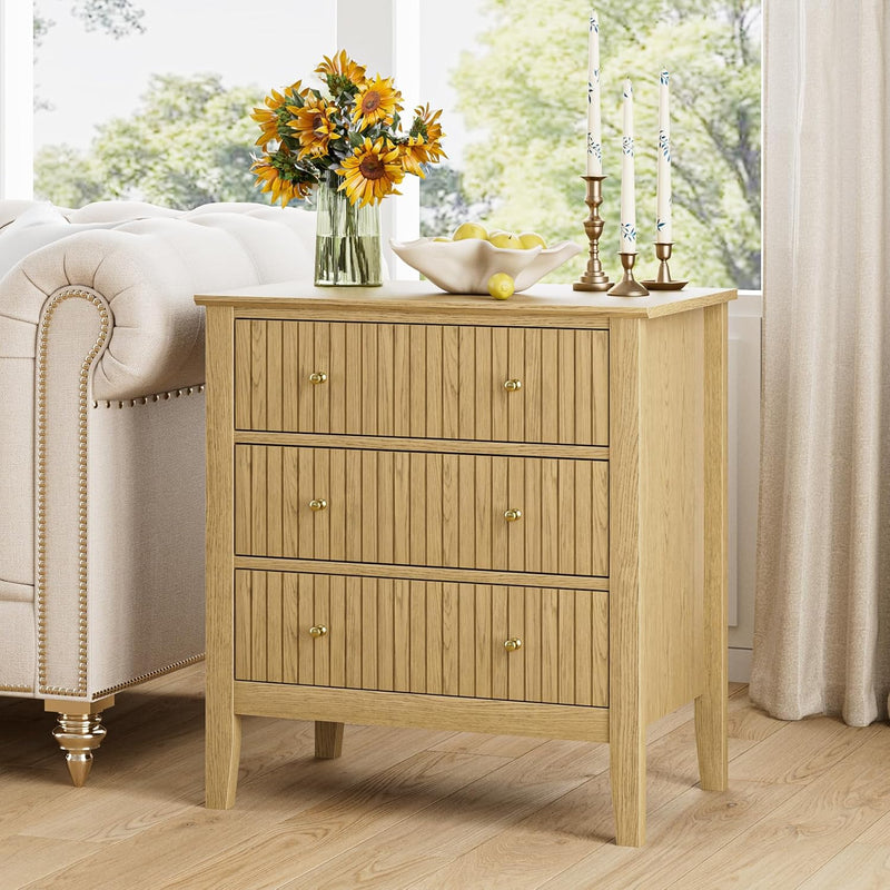 Large Bedside Table Bedroom 3 Drawer Chest
