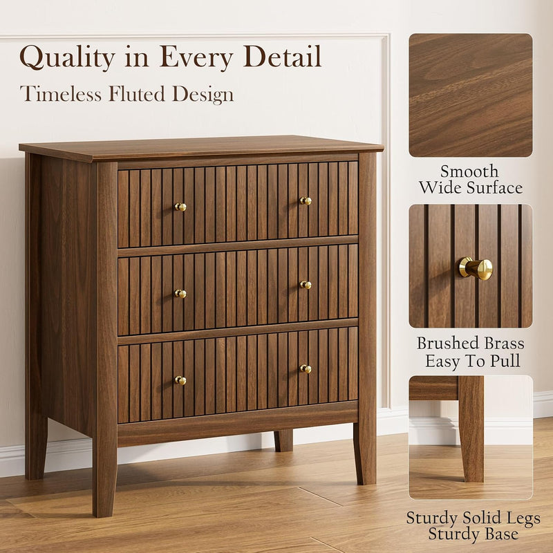 Large Bedside Table Bedroom 3 Drawer Chest