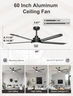 Large Ceiling Fans with Lights Remote