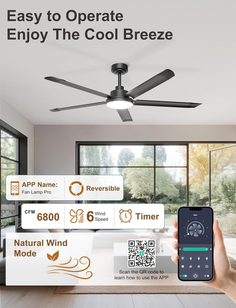 Large Ceiling Fans with Lights Remote