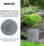 Large Plant Pots Square Planter Reinforced Stone (1 Pack)