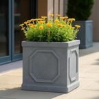 Large Plant Pots Square Planter Reinforced Stone (1 Pack)