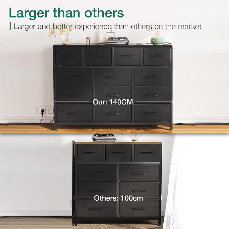 Large Chest of Drawers Bedroom 13 Fabric Steel