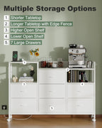 Large Chest of Drawers with Charging Station Fabric