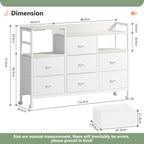 Large Chest of Drawers with Charging Station Fabric