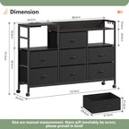 Large Chest of Drawers with Charging Station Fabric