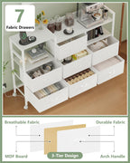Large Chest of Drawers with Charging Station Fabric