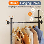 Large Coat Rack Stand Industrial with Hooks