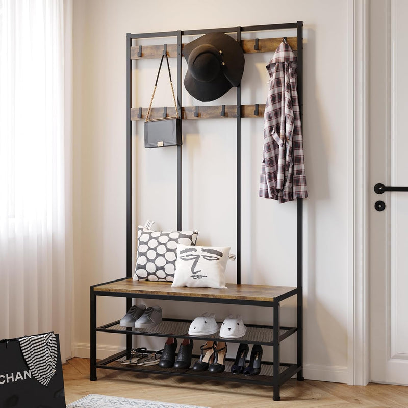 Large Coat Rack Stand Industrial with Hooks