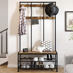 Large Coat Rack Stand Industrial with Hooks
