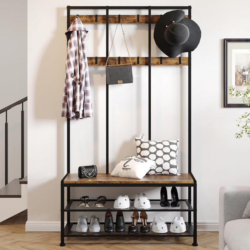 Large Coat Rack Stand Industrial with Hooks