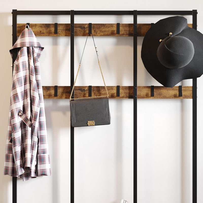 Large Coat Rack Stand Industrial with Hooks