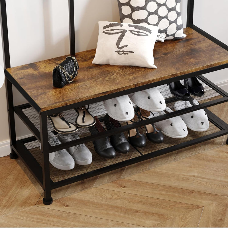 Large Coat Rack Stand Industrial with Hooks