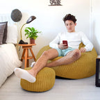 Large Corduroy Bean Bag Chair Adult with Filling