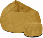 Large Corduroy Bean Bag Chair Adult with Filling