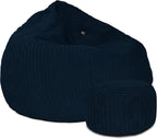Large Corduroy Bean Bag Chair Adult with Filling