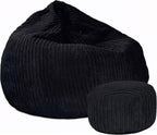 Large Corduroy Bean Bag Chair Adult with Filling