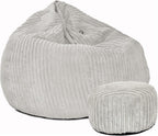 Large Corduroy Bean Bag Chair Adult with Filling