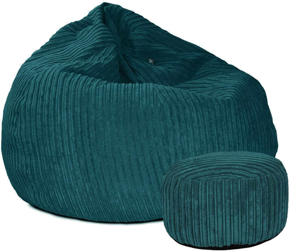 Large Corduroy Bean Bag Chair Adult with Filling