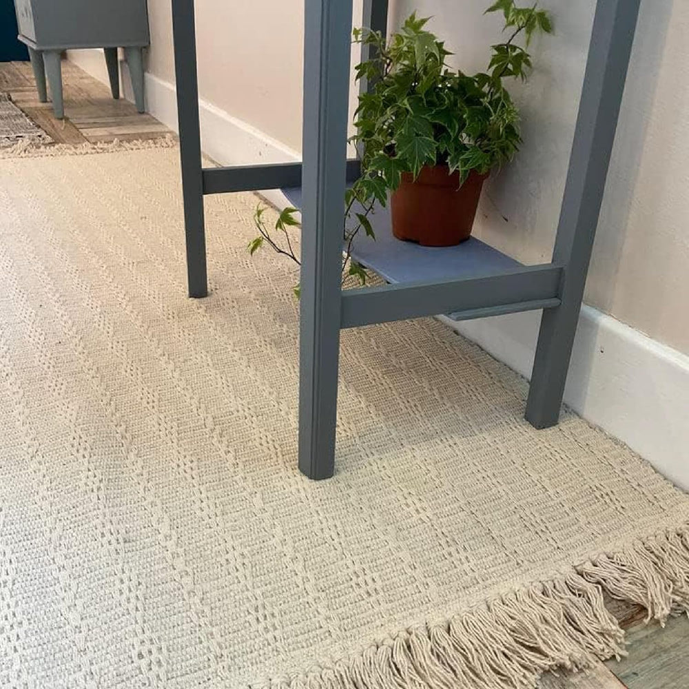 Large Cotton Rug Textured Blanket Style Indian Mat