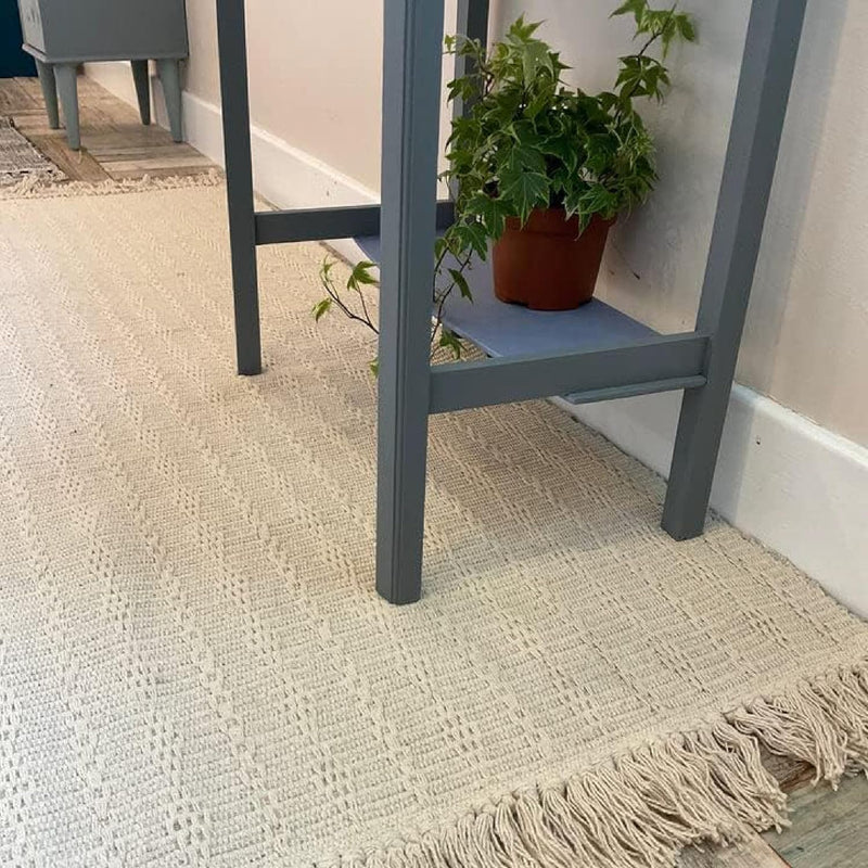 Large Cotton Rug Textured Blanket Style Indian Mat