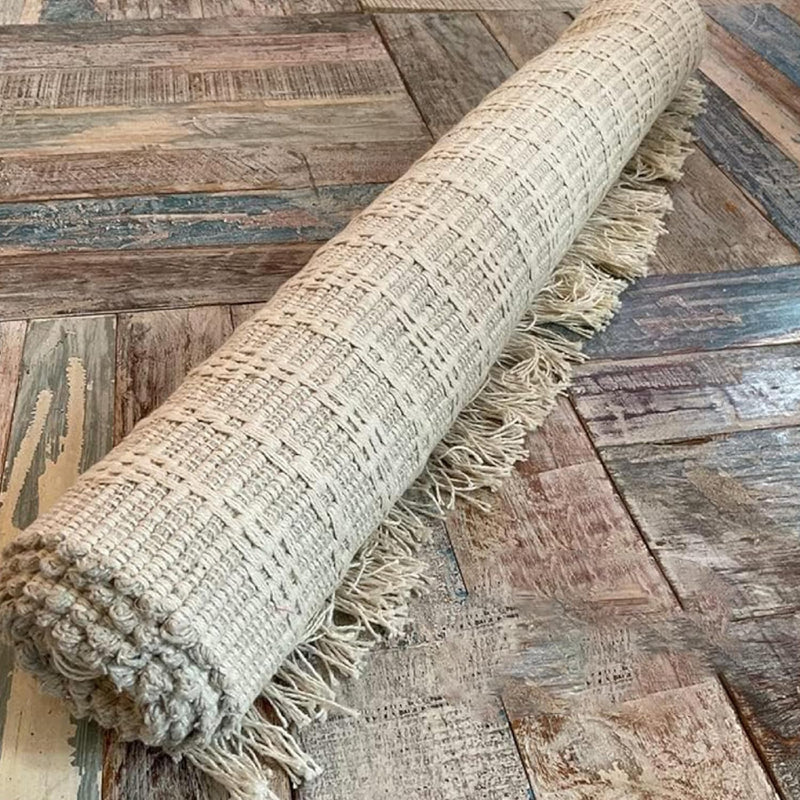 Large Cotton Rug Textured Blanket Style Indian Mat