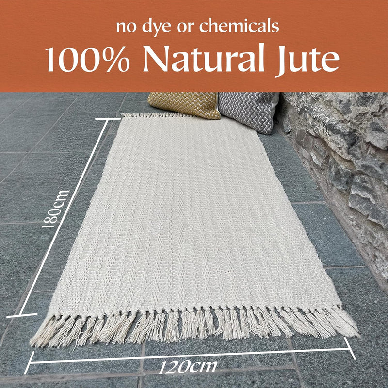 Large Cotton Rug Textured Blanket Style Indian Mat