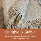 Large Cotton Rug Textured Blanket Style Indian Mat