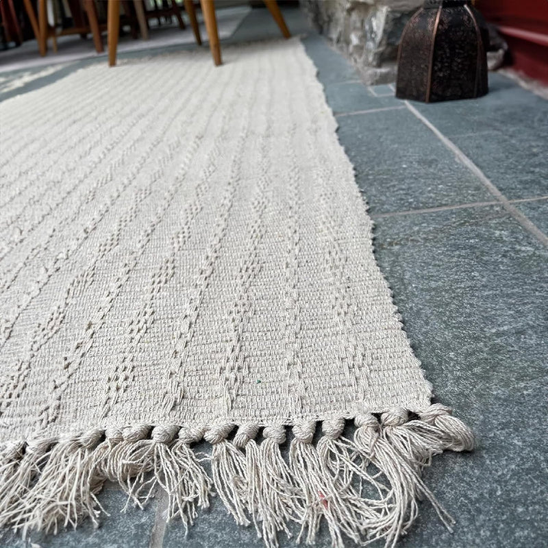 Large Cotton Rug Textured Blanket Style Indian Mat