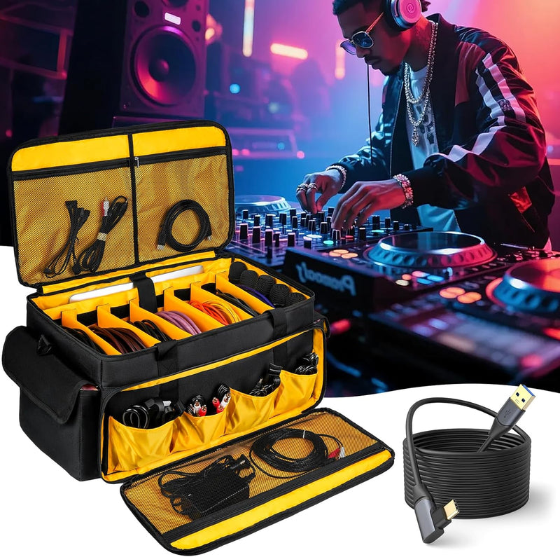 Large Dj Equipment Gig Bag Cable File Organiser