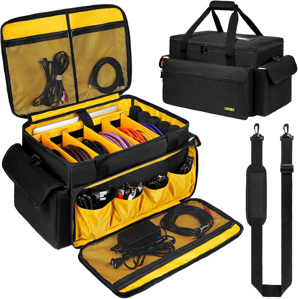Large Dj Equipment Gig Bag Cable File Organizer