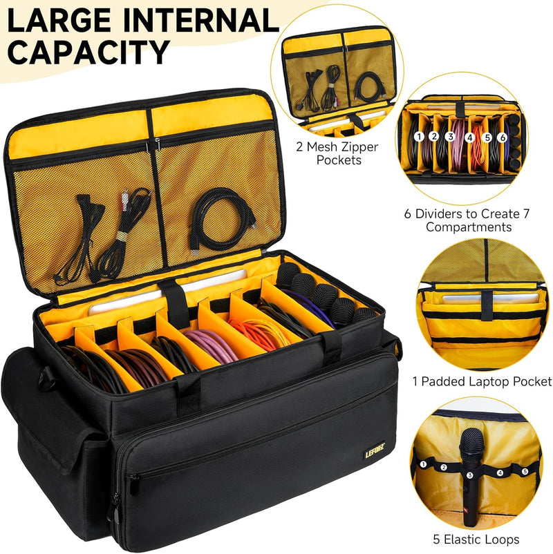 Large Dj Equipment Gig Bag Cable File Organiser