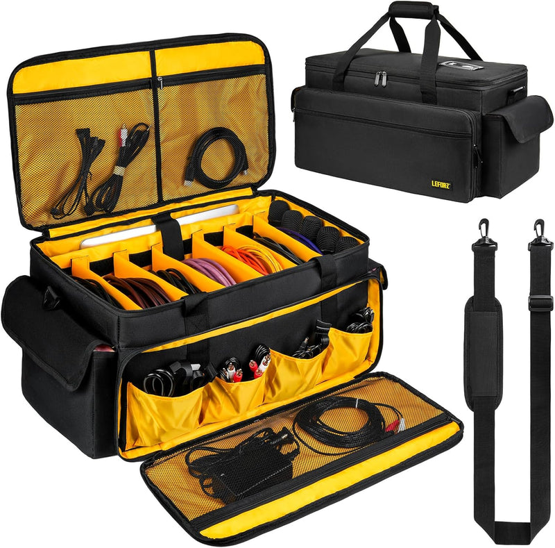 Large Dj Equipment Gig Bag Cable File Organiser