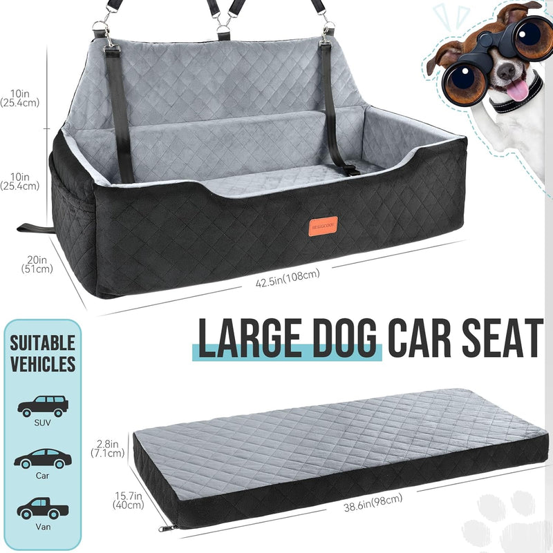 Large Dog Car Seat Under 100lbs Washable Bed