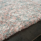 Large Duck Egg Thick Shaggy Rug Duckegg Blush
